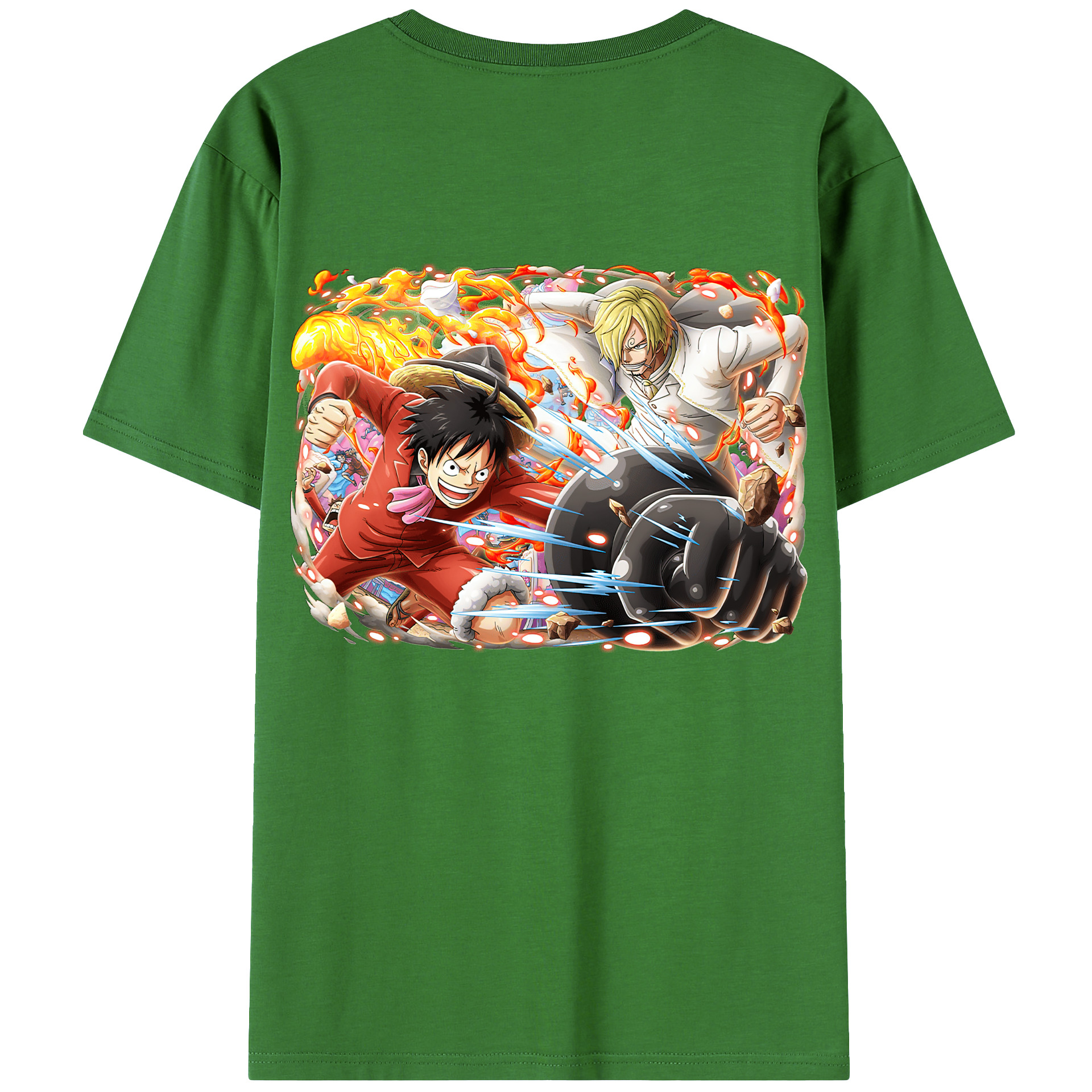 ワンピース モンキー・D・ルフィ ONE PIECE Monkey D. Luffy レディース半袖Tシャツ(バックプリント)